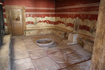 The “gryphon room” in the Knossos Palace on Crete